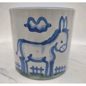 HTF Vintage M A Hadley Donkey Cookie Jar Canister Pottery "The End" Burro NO LID
